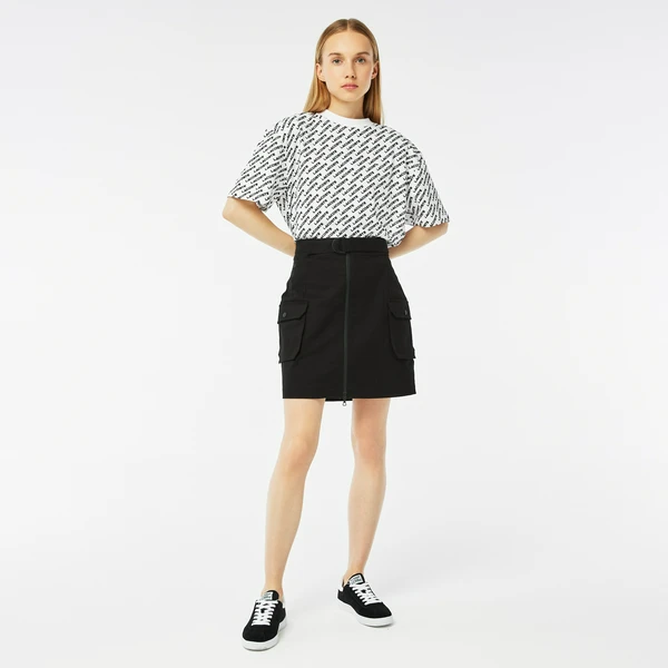 Юбка Lacoste приталенная на молнии, черный, арт. JF2405