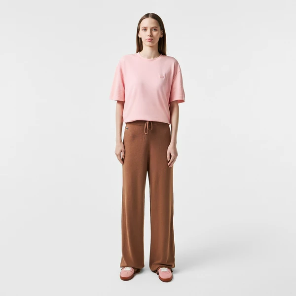 Брюки женские Lacoste свободного кроя, бежевый, арт. HF2419