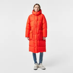 Пуховик женский Lacoste оверсайз, оранжевый, арт. BF0741