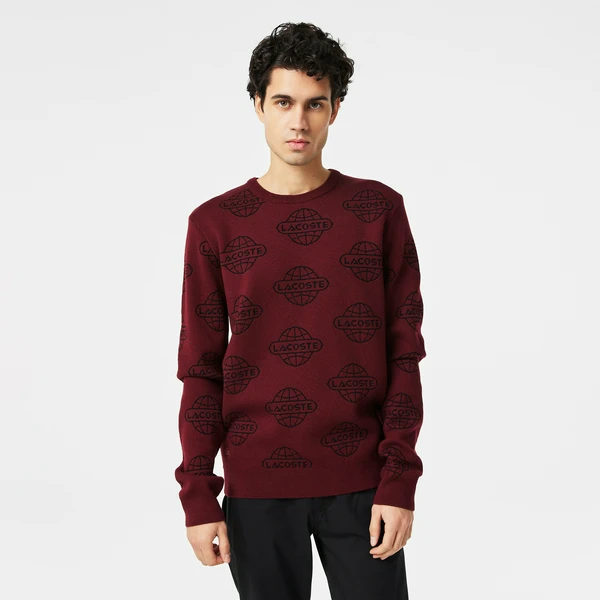Свитер Lacoste стандартного кроя, бордовый, арт. AH2431