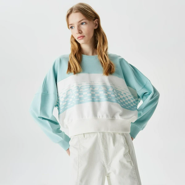 Толстовка женская Lacoste укороченная, зеленый, арт. SF0316