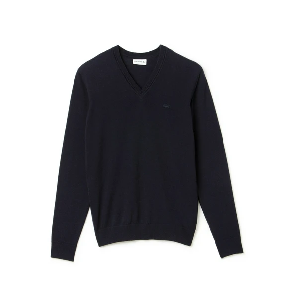 Свитер Lacoste с v-образным вырезом, синий, арт. AH2987