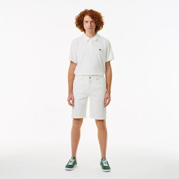 Мужские джинсовые шорты Lacoste, белый, арт. FH7541