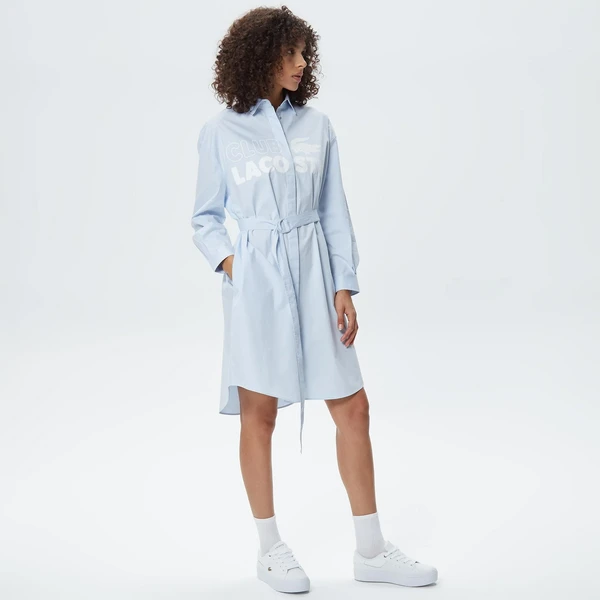 Платье Lacoste свободного кроя, голубой, арт. EF0307