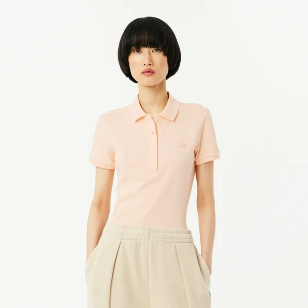 Поло Lacoste приталенное женское, розовый, арт. PF5462