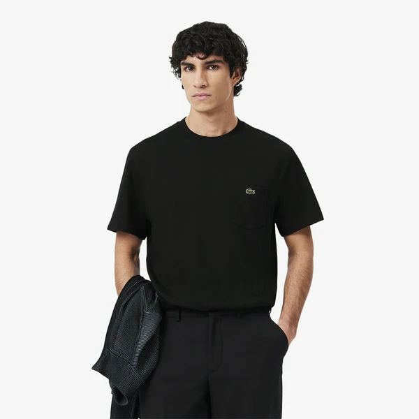 Футболка Lacoste с нагрудным карманом, черный, арт. TH2827