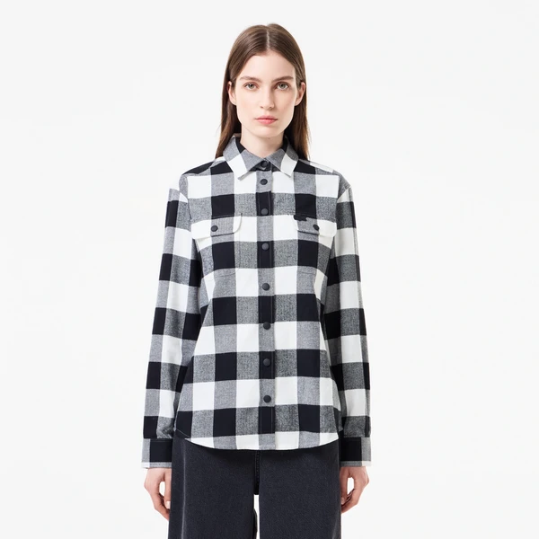Рубашка Lacoste в клетку, черный, арт. CF2505