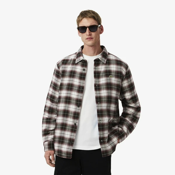 Рубашка Lacoste в клетку, коричневый, арт. CH3499