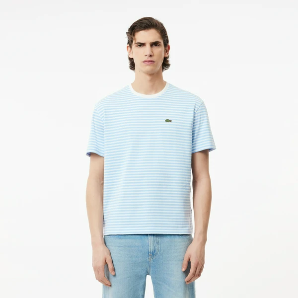 Футболка Lacoste полосатая, голубой, арт. TH9749