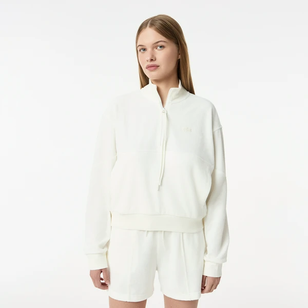 Толстовка Lacoste без капюшона, белый, арт. SF0505