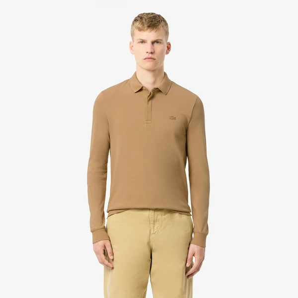 Поло Lacoste с длинными рукавами, бежевый, арт. PH2481