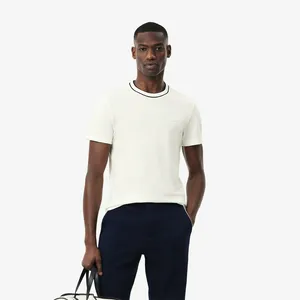 Футболка Lacoste с воротником в полоску, белый, арт. TH8174