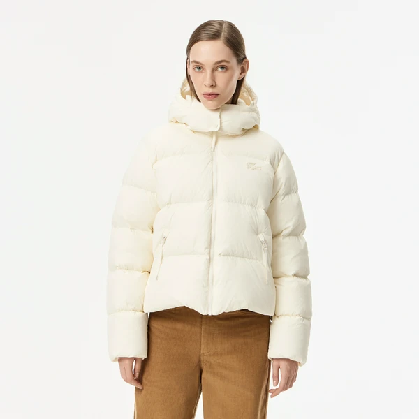 Куртка Lacoste короткая с капюшоном, белый, арт. BF3262