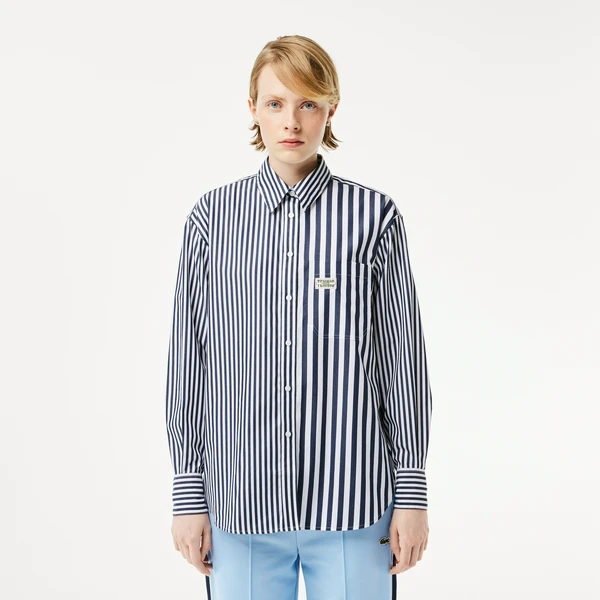 Рубашка Lacoste в полоску, синий, арт. CF0788