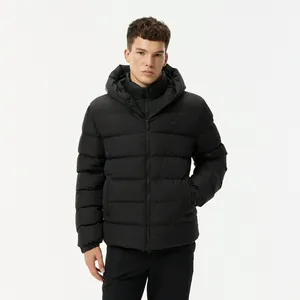 Пуховик Lacoste стеганый с капюшоном, черный, арт. BH2527