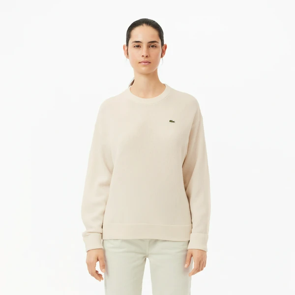 Свитер Lacoste с круглым вырезом, белый, арт. AF9551