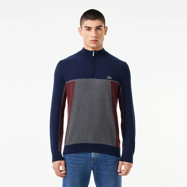 Свитер Lacoste на молнии, синий, арт. AH2506
