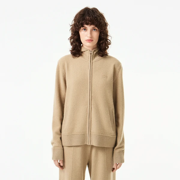 Свитер-толстовка Lacoste на молнии, бежевый, арт. AF2508R