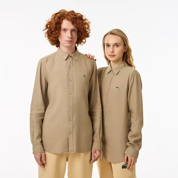 Рубашка Lacoste из льна, бежевый, арт. CH0410S