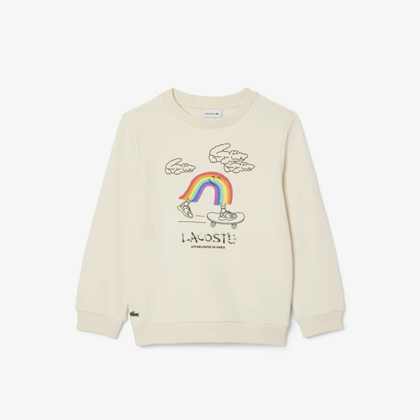 Свитшот Lacoste флисовый, белый, арт. SJ8452