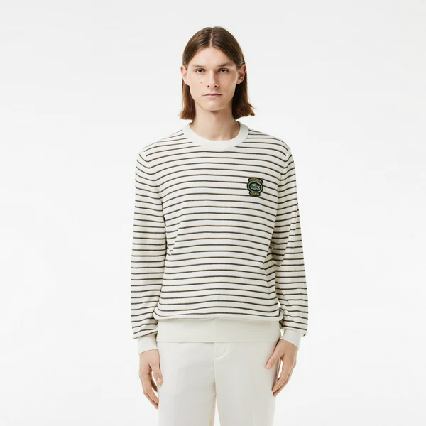 Свитер Lacoste с круглым вырезом, белый, арт. AH7653