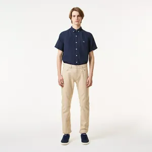 Брюки-чинос Lacoste облегающие, бежевый, арт. HH0425