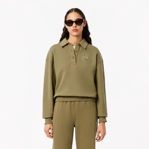 Толстовка-поло Lacoste Флисовая, хаки, арт. SF2641