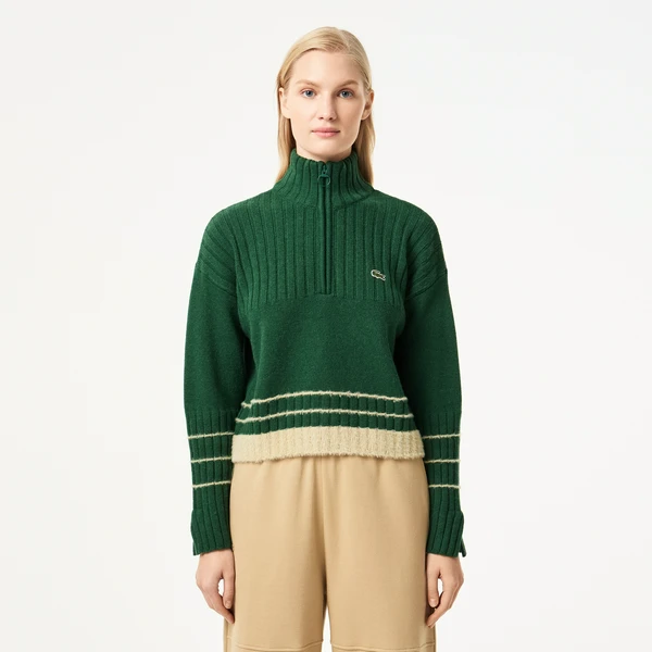 Свитер Lacoste на молнии, зеленый, арт. AF2517