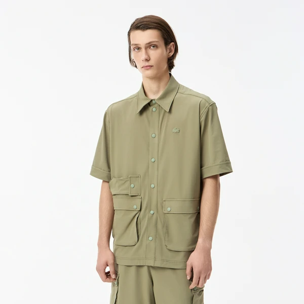 Рубашка Lacoste с коротким рукавом, хаки, арт. CH0507