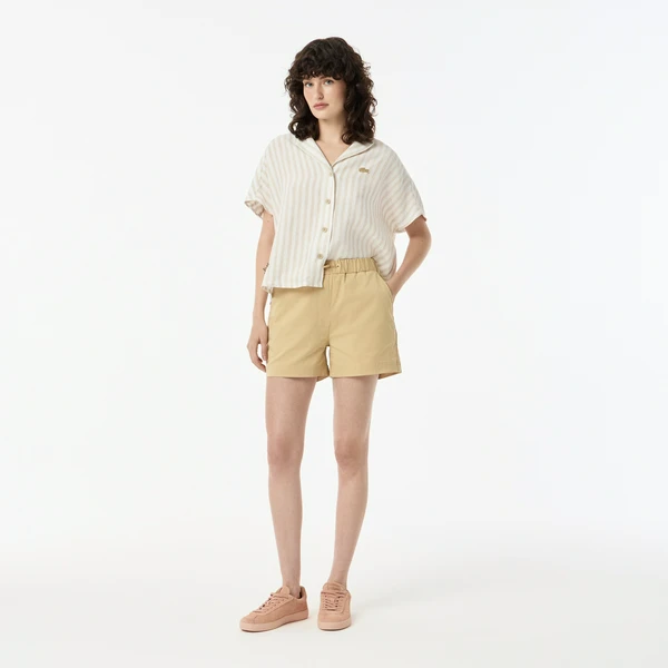 Шорты Lacoste однотонные, бежевый, арт. FF0401