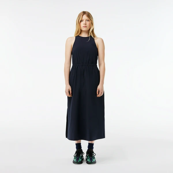 Женское платье-миди Lacoste с эластичным поясом, синий, арт. EF6920