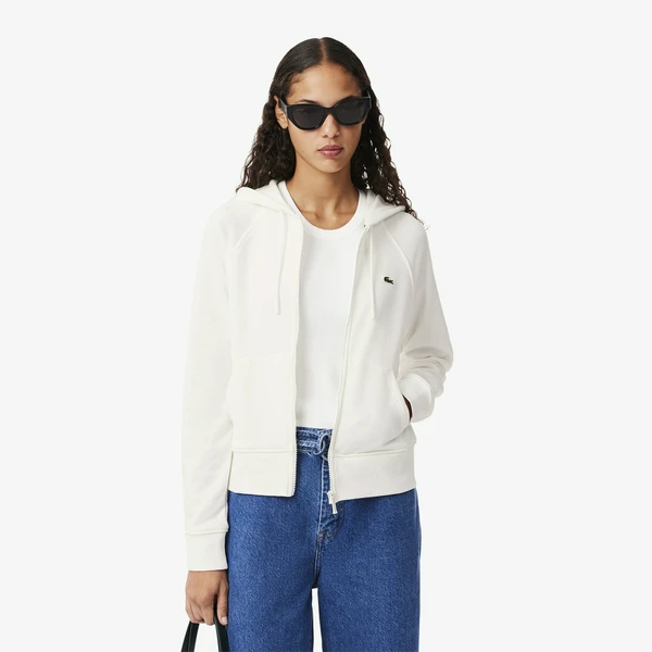 Толстовка Lacoste с капюшоном на молнии, белый, арт. SF9213