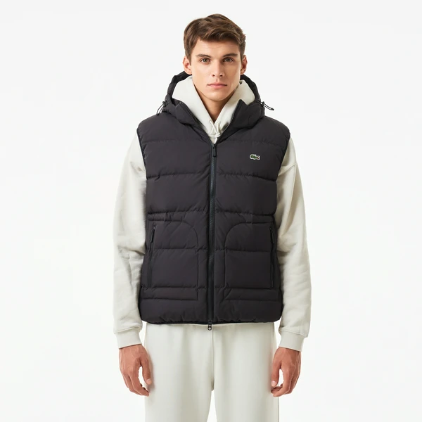 Утепленный жилет с капюшоном Lacoste, черный, арт. BH2317