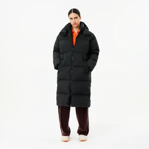 Пуховик Lacoste длинный с капюшоном, черный, арт. BF3522