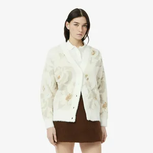 Кардиган Lacoste с цветочной вышивкой, белый, арт. AF2580