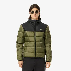 Куртка-пуховик Lacoste водоотталкивающая стеганая, хаки, арт. BH6763