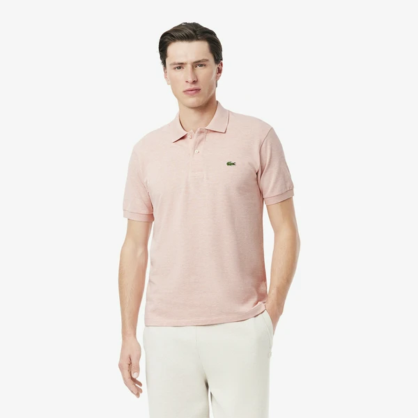 Мужское поло Lacoste L.12.12 из меланжевой ткани, розовый, арт. L1264