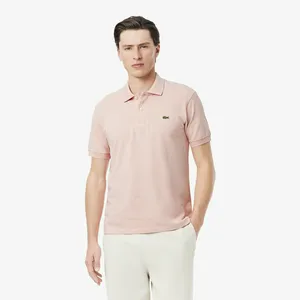 Мужское поло Lacoste L.12.12 из меланжевой ткани, розовый, арт. L1264
