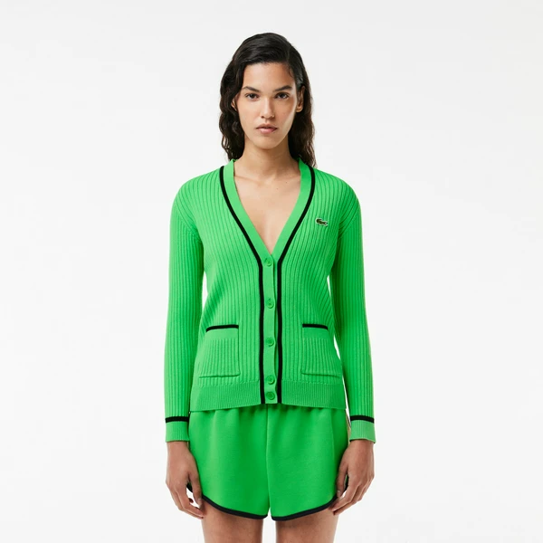 Кардиган Lacoste на пуговицах, зеленый, арт. AF6921