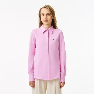 Женская рубашка Lacoste с нашивкой-логотипом, розовый, арт. CF9459