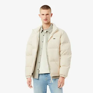 Пуховая куртка Lacoste водоотталкивающая с капюшоном, белый, арт. BH5154
