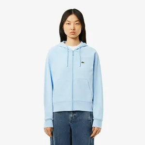 Женская флисовая толстовка Lacoste с капюшоном, голубой, арт. SF9213