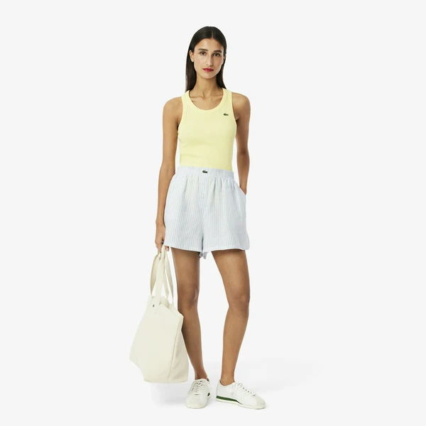 Женские шорты Lacoste из льна, голубой, арт. FF0226