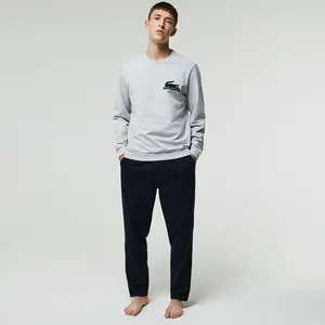Домашняя толстовка Lacoste из хлопкового флиса, серый, арт. SH7477