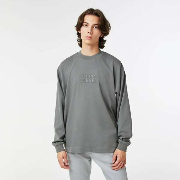Мужская футболка-лонгслив Lacoste, серый, арт. TH2505