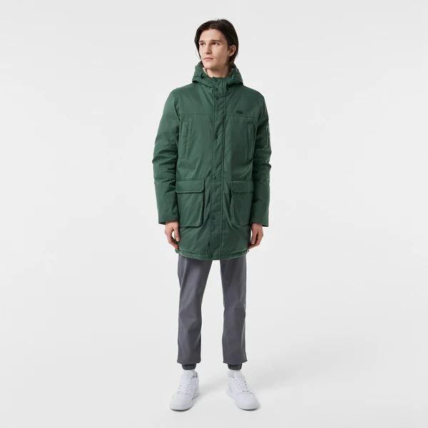 Мужская утепленная парка Lacoste с капюшоном, зеленый, арт. BH2435