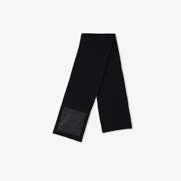 Шарф Lacoste шерстяной, черный, арт. RE2407