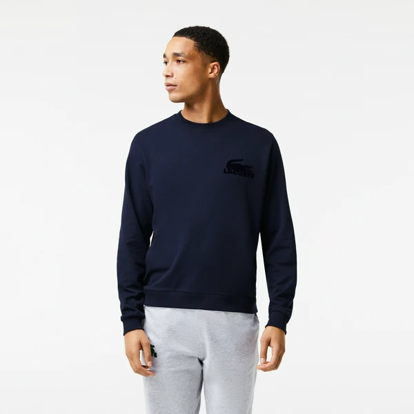 Домашняя толстовка Lacoste из хлопкового флиса, синий, арт. SH7477