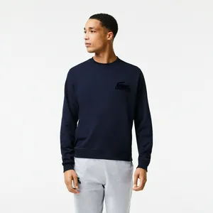 Домашняя толстовка Lacoste из хлопкового флиса, синий, арт. SH7477