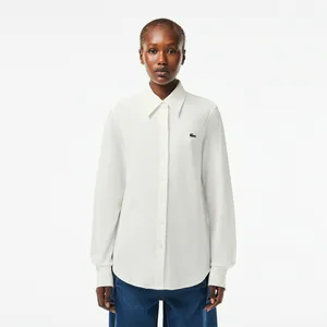 Женская рубашка Lacoste с нашивкой-логотипом, белый, арт. CF9459